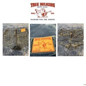 True Religion Dark Blue Denim Cuffed Women's Shorts STYLE -JESS